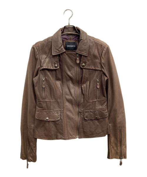 MAX&Co.（マックスアンドコー）MAX&Co. (マックスアンドコー) ラムレザージャケット ブラウン サイズ:US 10の古着・服飾アイテム