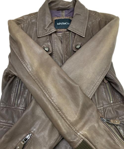 MAX&Co.（マックスアンドコー）MAX&Co. (マックスアンドコー) ラムレザージャケット ブラウン サイズ:US 10の古着・服飾アイテム