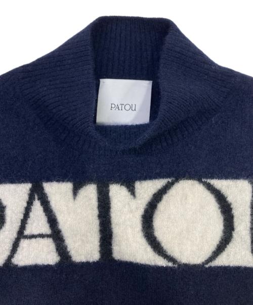 patou（パトゥ）patou (パトゥ) ハイネックロゴニット ネイビー サイズ:Sの古着・服飾アイテム