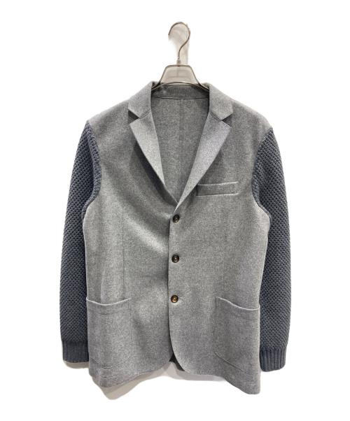 eleventy（イレブンティ）eleventy (イレブンティ) 袖切替テーラードジャケット グレー サイズ:Lの古着・服飾アイテム