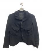 Y'sワイズ）の古着「裁ち切りフラップポケットジャケット」｜ブラック