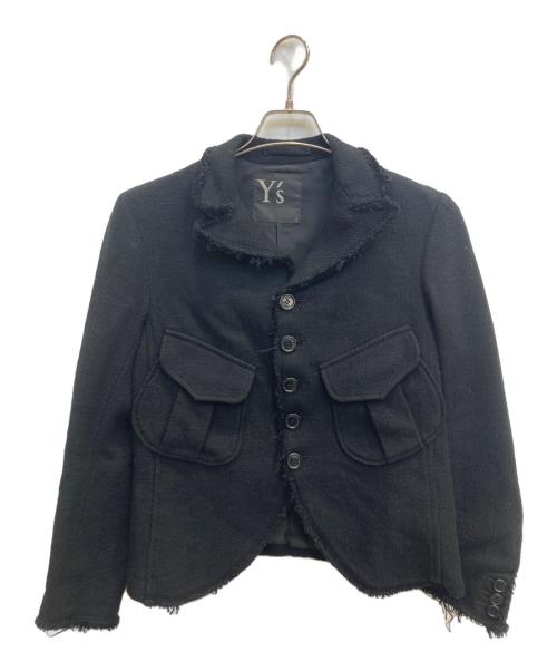 Y's（ワイズ）Y's (ワイズ) 裁ち切りフラップポケットジャケット ブラック サイズ:1の古着・服飾アイテム