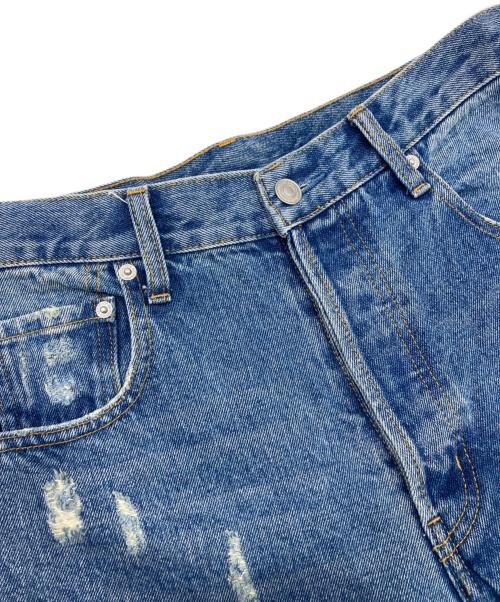 DOUDOU（ドゥドゥ）DOUDOU (ドゥドゥ) ダメージカーブデニム インディゴ サイズ:Mの古着・服飾アイテム