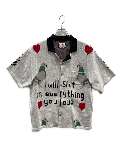 son of the cheese（（サノバチーズ））son of the cheese (（サノバチーズ）) ニットポロシャツ グレー サイズ:Sの古着・服飾アイテム