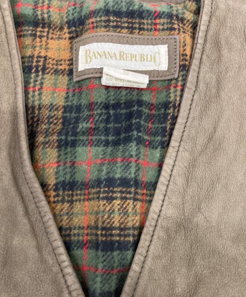 BANANA REPUBLIC（バナナリパブリック）BANANA REPUBLIC (バナナリパブリック) レザーべスト ブラウン サイズ:Sの古着・服飾アイテム