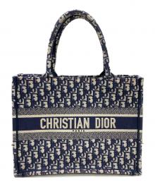 Christian Dior（クリスチャン ディオール）の古着「オブリーク エンブロイダリー ブックトート 」｜ネイビー