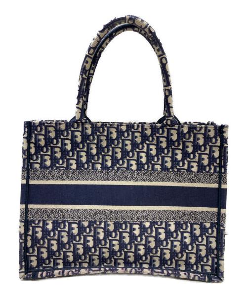 Christian Dior（クリスチャン ディオール）Christian Dior (クリスチャン ディオール) オブリーク エンブロイダリー ブックトート  ネイビーの古着・服飾アイテム