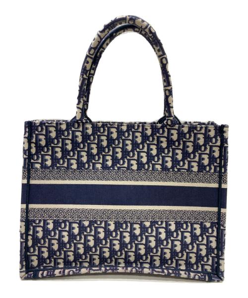 Christian Dior（クリスチャン ディオール）Christian Dior (クリスチャン ディオール) オブリーク エンブロイダリー ブックトート  ネイビーの古着・服飾アイテム