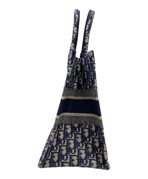 Christian Dior（クリスチャン ディオール）Christian Dior (クリスチャン ディオール) オブリーク エンブロイダリー ブックトート  ネイビーの古着・服飾アイテム