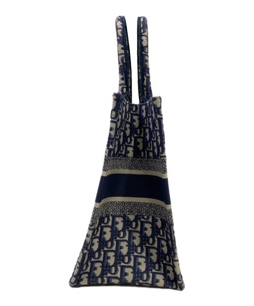 Christian Dior（クリスチャン ディオール）Christian Dior (クリスチャン ディオール) オブリーク エンブロイダリー ブックトート  ネイビーの古着・服飾アイテム