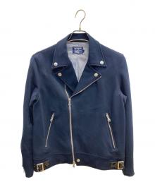 VANSON（バンソン）の古着「コットンライダースジャケット」｜ネイビー