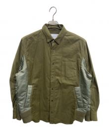 sacai（サカイ）の古着「Nylon Twill Cotton Shirt」｜オリーブ