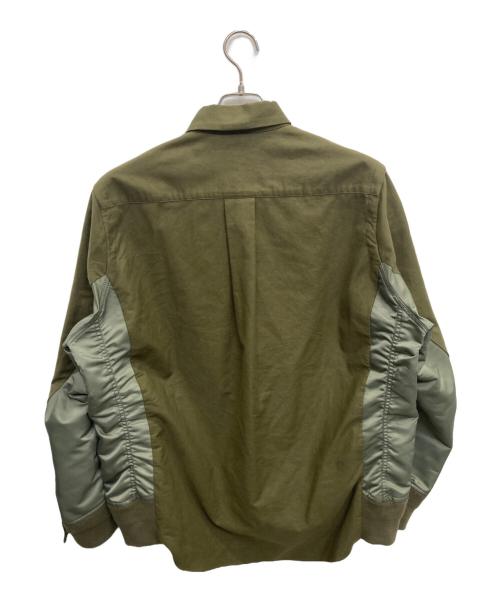 sacai（サカイ）sacai (サカイ) Nylon Twill Cotton Shirt オリーブ サイズ:3の古着・服飾アイテム