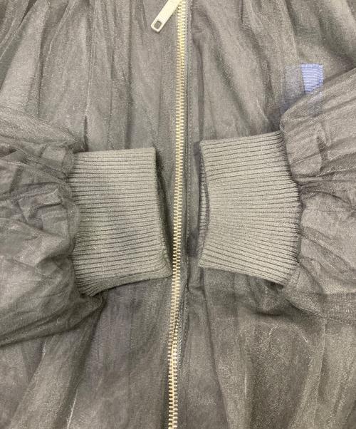 midvein（ミッドヴェイン）MIDVEIN (ミッドヴェイン) tulle layered MA-1 ブラック サイズ:02の古着・服飾アイテム