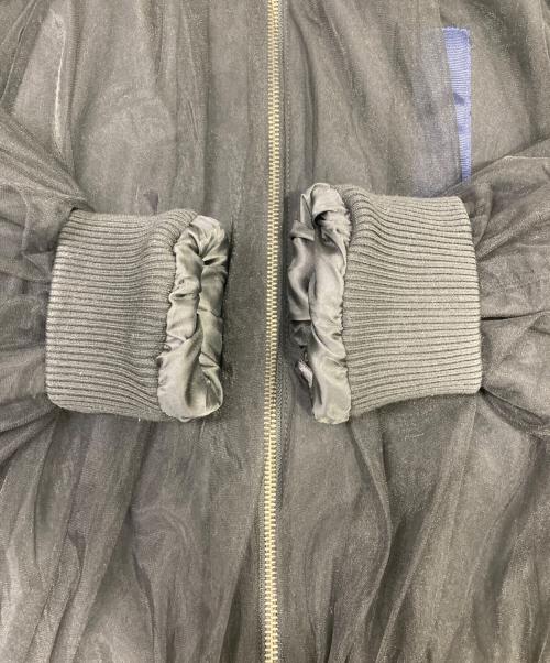 midvein（ミッドヴェイン）MIDVEIN (ミッドヴェイン) tulle layered MA-1 ブラック サイズ:02の古着・服飾アイテム