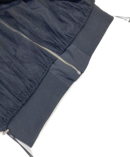 midvein（ミッドヴェイン）MIDVEIN (ミッドヴェイン) tulle layered MA-1 ブラック サイズ:02の古着・服飾アイテム