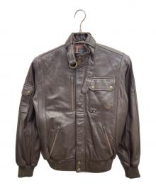 adidas（アディダス）の古着「ラムレザーシングルライダースジャケット」｜ブラウン