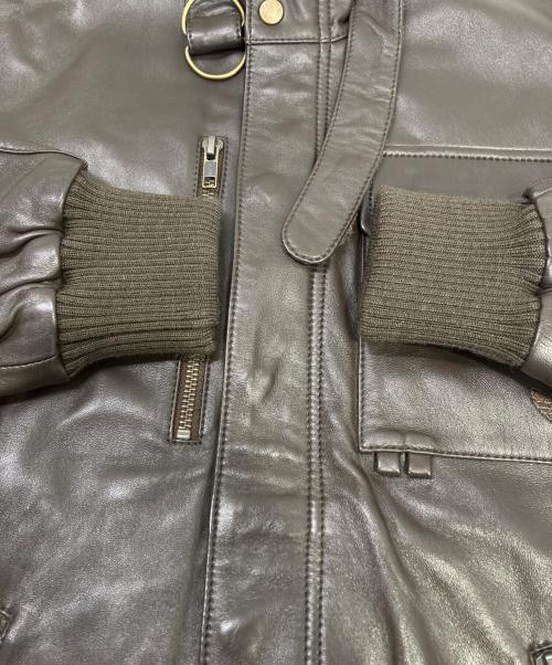 adidas（アディダス）adidas (アディダス) ラムレザーシングルライダースジャケット ブラウン サイズ:XSの古着・服飾アイテム