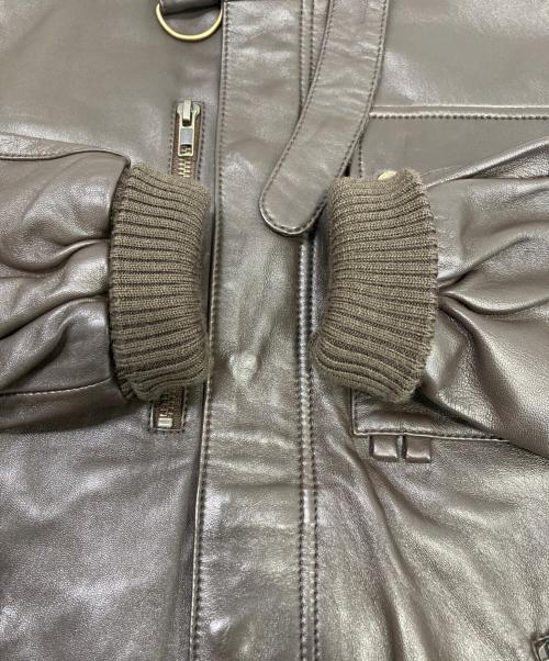 adidas（アディダス）adidas (アディダス) ラムレザーシングルライダースジャケット ブラウン サイズ:XSの古着・服飾アイテム