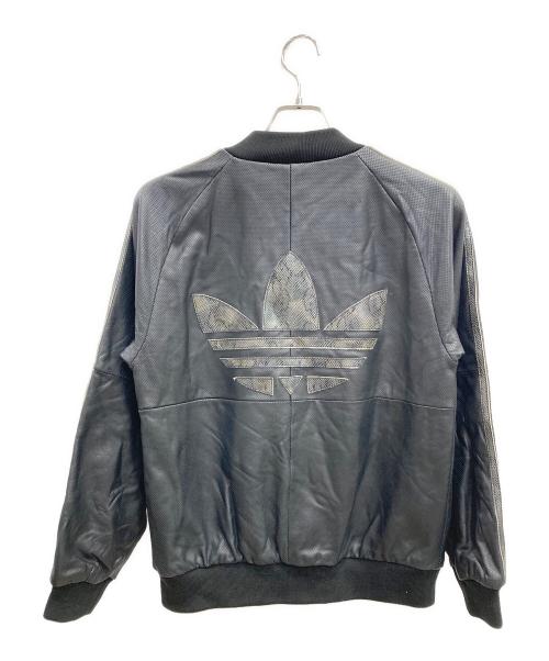 adidas（アディダス）adidas (アディダス) パンチングレザージャケット ブラック サイズ:XSの古着・服飾アイテム
