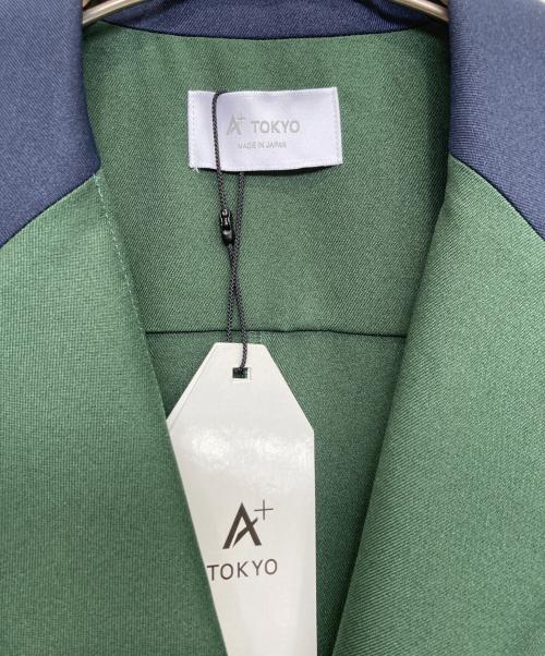 A + TOKYO（エープラス トウキョウ）A + TOKYO (エープラス トウキョウ) バイカラージレワンピース グリーン×ネイビー サイズ:1 未使用品の古着・服飾アイテム