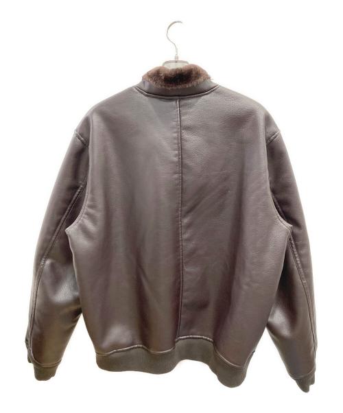 GUESS（ゲス）GUESS (ゲス) フェイクムートンジャケット ブラウン サイズ:Lの古着・服飾アイテム