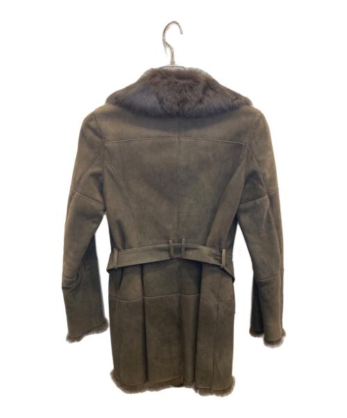 PROFILE（プロフィール）PROFILE (プロフィール) ムートンコート ブラウン サイズ:38の古着・服飾アイテム