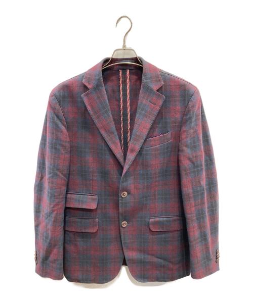 CORNELIANI（コルネリアーニ）CORNELIANI (コルネリアーニ) テーラードジャケット レッド×ネイビー サイズ:50の古着・服飾アイテム