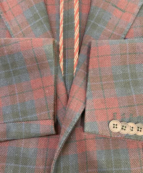 CORNELIANI（コルネリアーニ）CORNELIANI (コルネリアーニ) テーラードジャケット レッド×ネイビー サイズ:50の古着・服飾アイテム