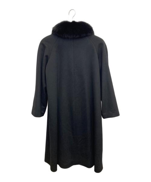 PURE CASHMERE（ピュアカシミヤ）PURE CASHMERE (ピュアカシミヤ) カシミヤブルーフォックスファーコート ブラック サイズ:11ARの古着・服飾アイテム