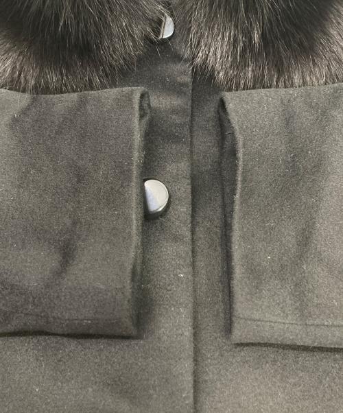 PURE CASHMERE（ピュアカシミヤ）PURE CASHMERE (ピュアカシミヤ) カシミヤブルーフォックスファーコート ブラック サイズ:11ARの古着・服飾アイテム