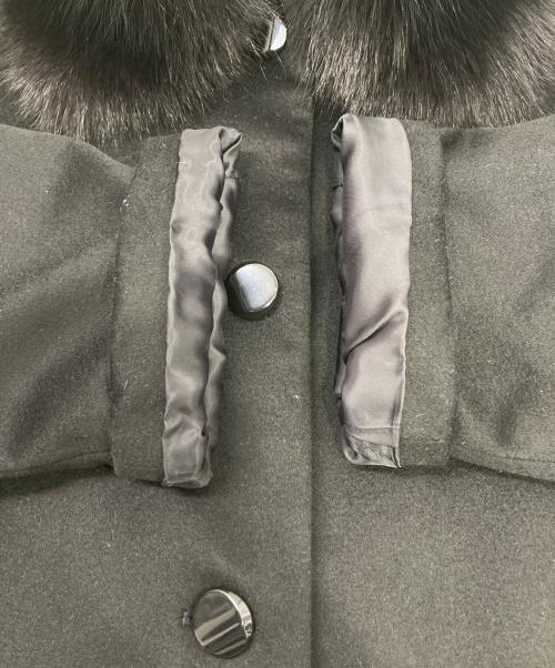 PURE CASHMERE（ピュアカシミヤ）PURE CASHMERE (ピュアカシミヤ) カシミヤブルーフォックスファーコート ブラック サイズ:11ARの古着・服飾アイテム