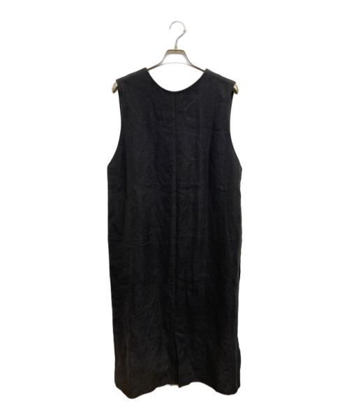 KAGURE（カグレ）kagure (カグレ) ノースリーブスッキパーリネンワンピース ブラック サイズ:FREEの古着・服飾アイテム