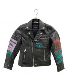 DIESEL（ディーゼル）の古着「レザーライダースジャケット」｜ブラック