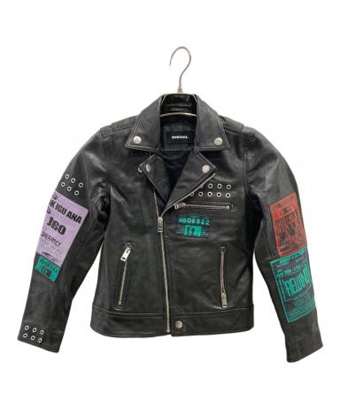 中古・古着通販】DIESEL (ディーゼル) レザーライダースジャケット