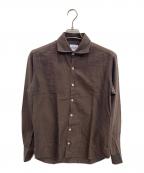 giannettoジャンネット）の古着「ホリゾンタルカラーシャツ」｜ブラウン