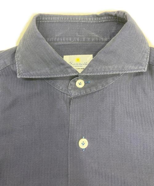 giannetto（ジャンネット）giannetto (ジャンネット) ホリゾンタルカラーシャツ ネイビー サイズ:Mの古着・服飾アイテム