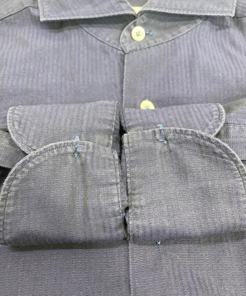 giannetto（ジャンネット）giannetto (ジャンネット) ホリゾンタルカラーシャツ ネイビー サイズ:Mの古着・服飾アイテム