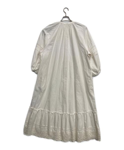 BABYLONE（バビロン）BABYLONE (バビロン) レース切替長袖ワンピース アイボリー サイズ:FREEの古着・服飾アイテム
