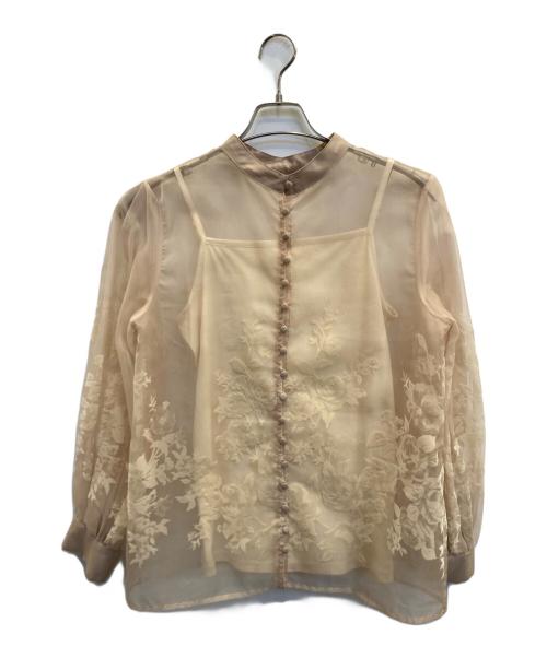 Ameri（アメリ）AMERI (アメリ) 2WAYハゼフラワーブラウス ベージュ サイズ:Fの古着・服飾アイテム