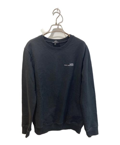 A.P.C.（アーペーセー）A.P.C. (アーペーセー) ロゴプリントスウェット ブラック サイズ:Lの古着・服飾アイテム
