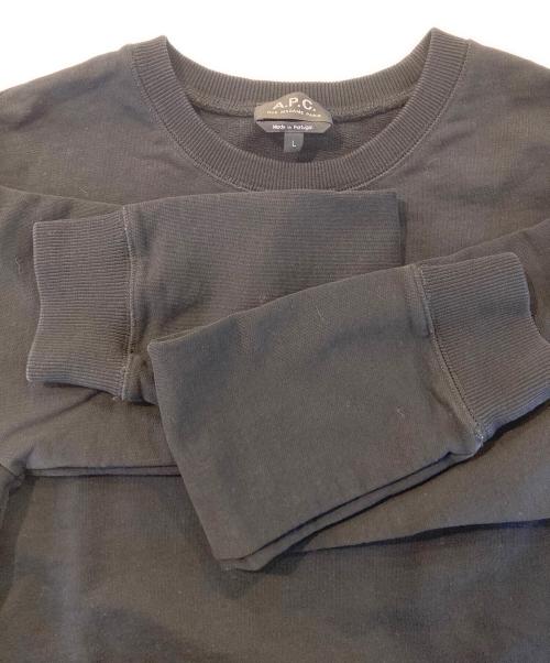 A.P.C.（アーペーセー）A.P.C. (アーペーセー) ロゴプリントスウェット ブラック サイズ:Lの古着・服飾アイテム