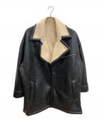 HAREハレ）の古着「フェイクレザームートンOVERコート」｜ブラック