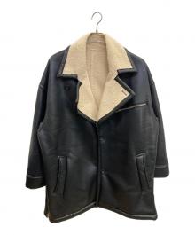 HARE（ハレ）の古着「フェイクレザームートンOVERコート」｜ブラック