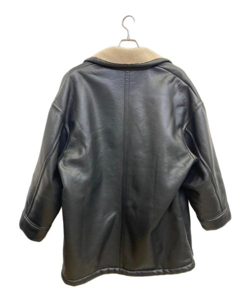 HARE（ハレ）HARE (ハレ) フェイクレザームートンOVERコート ブラック サイズ:Mの古着・服飾アイテム