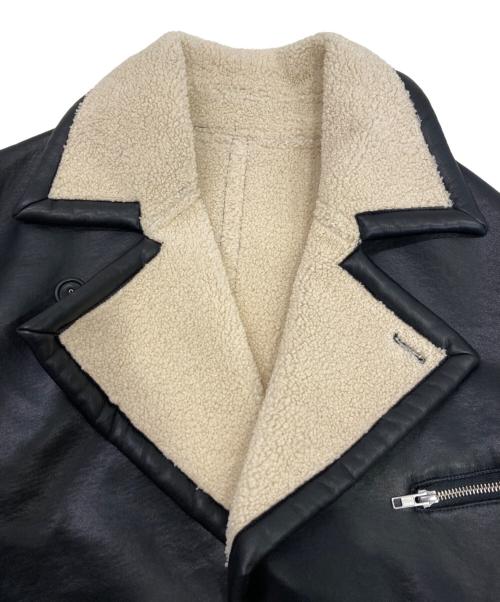 HARE（ハレ）HARE (ハレ) フェイクレザームートンOVERコート ブラック サイズ:Mの古着・服飾アイテム