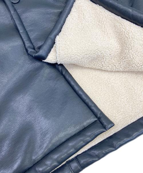 HARE（ハレ）HARE (ハレ) フェイクレザームートンOVERコート ブラック サイズ:Mの古着・服飾アイテム