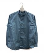 AURALEEオーラリー）の古着「ノーカラーシャツ」｜グリーン