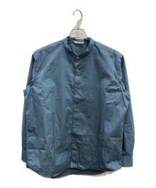 AURALEE（オーラリー）の古着「ノーカラーシャツ」｜グリーン