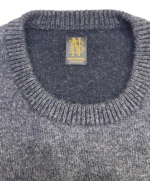 BATONER（バトナ―）BATONER (バトナ―) 天竺クルーネックニット ダークグレー サイズ:2の古着・服飾アイテム